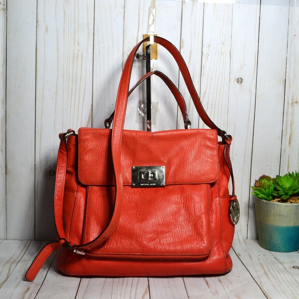 Michael Kors Orange Leather Crossbody Bag